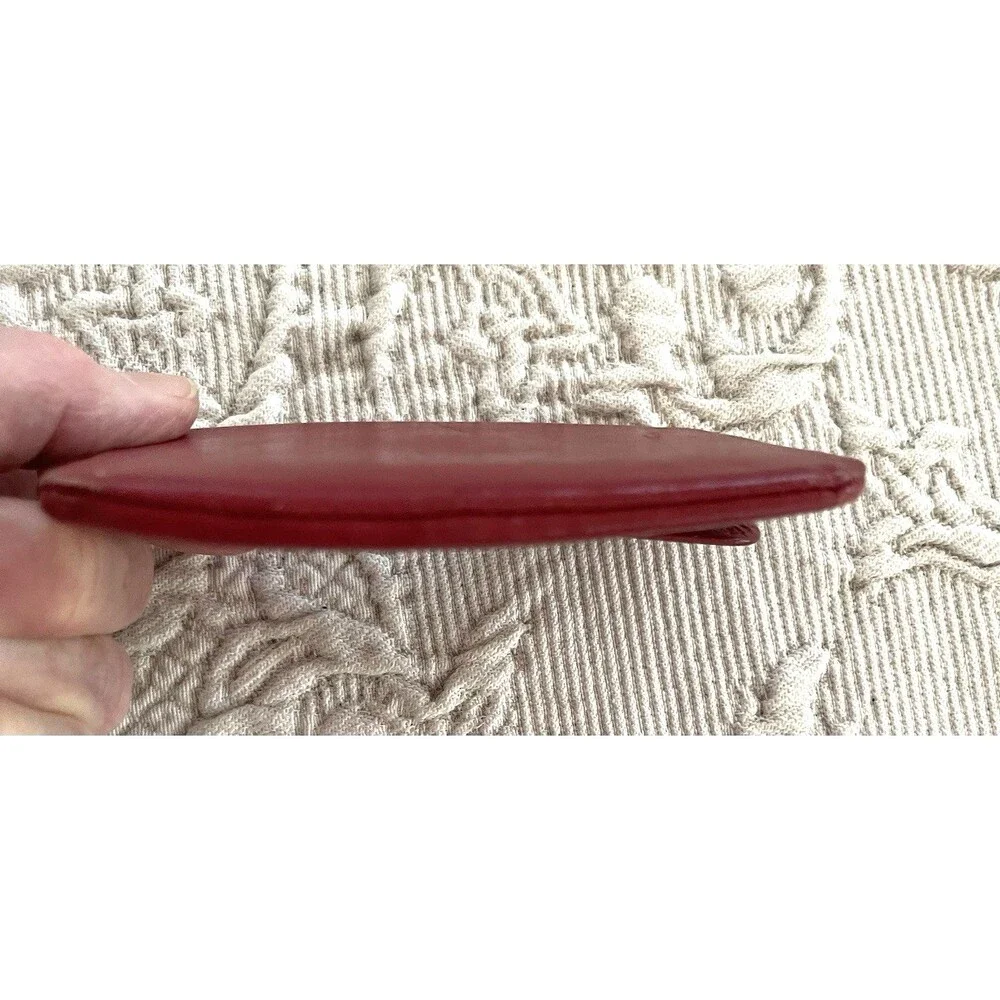 Buxton Red Genuine Leather Coin Credit Cd Wallet Snap Closure Zip Pocket Inside